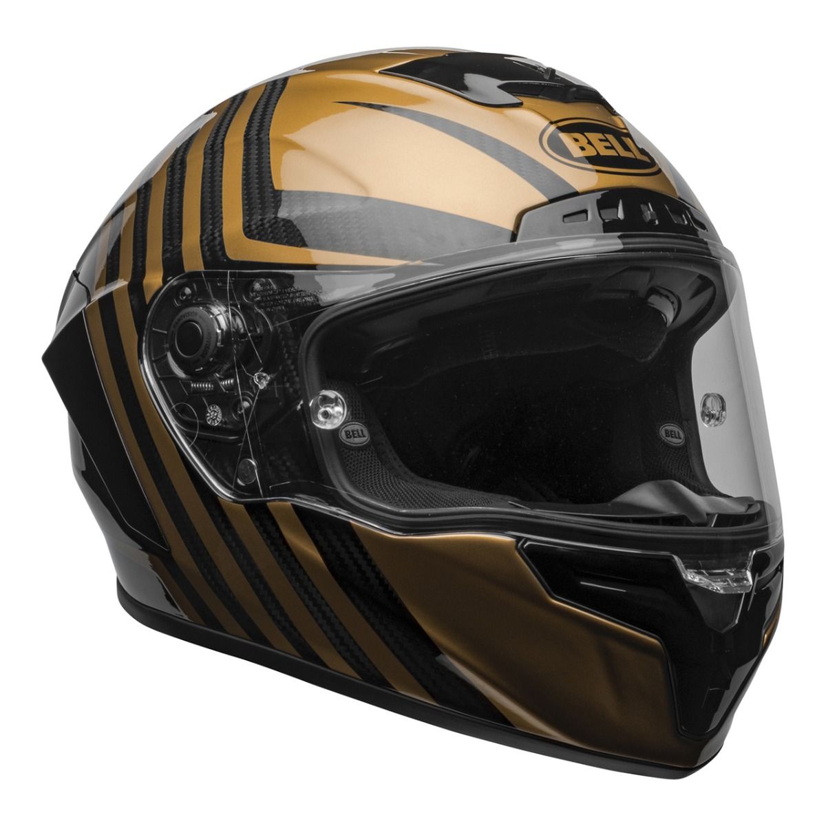 black and gold motocross helmet