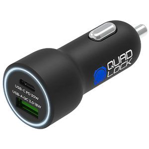 Quad Lock 48W Dual Car Charger - USB-C PD + USB-A QC3